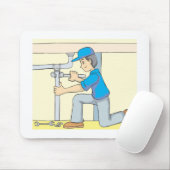 Freundlicher Klempner-Cartoon Mousepad (Mit Mouse)