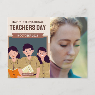 FREUNDLICHER LEHRTAG FÜR DIE LEHRER DER WELT FEIERTAGSPOSTKARTE