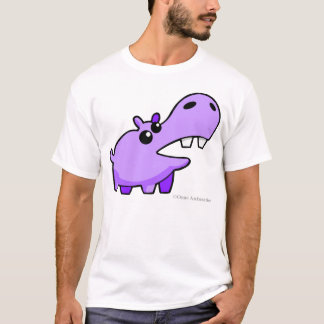 Freundlicher lila Cartoon-glückliche T-Shirt