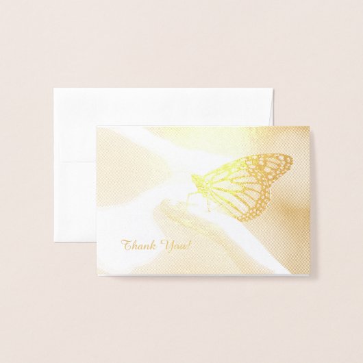 Freundlicher Monarch Butterfly Danke Note Card Folienkarte (Vorderseite mit Umschlag)