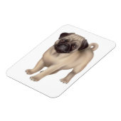 Freundlicher Mops Hunde Premium Magnet (Linke Seite)