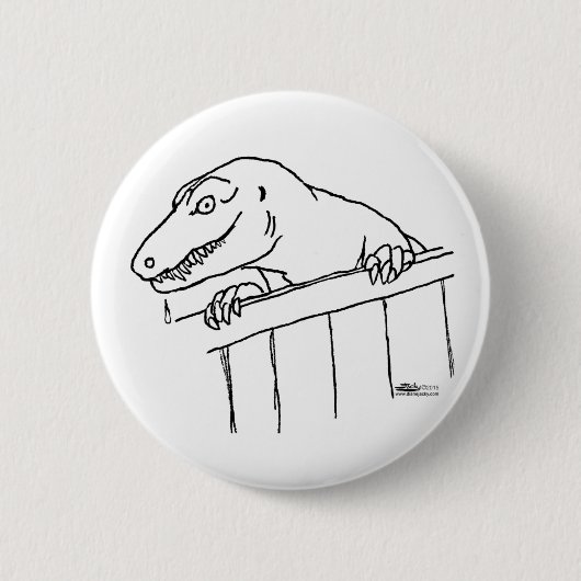 Freundlicher Nachbarschafts-Dinosaurier Button (Vorderseite)