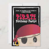 Freundlicher Piraten-Geburtstag oder Einladung (Vorderseite)