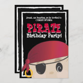 Freundlicher Piraten-Geburtstag oder Einladung (Vorne/Hinten)