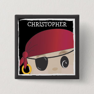 Freundlicher Piraten-Jungen-Knopf Button