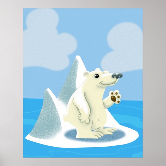 Freundlicher Polar-Bär auf einem Iceberg-Poster Poster (Vorne)