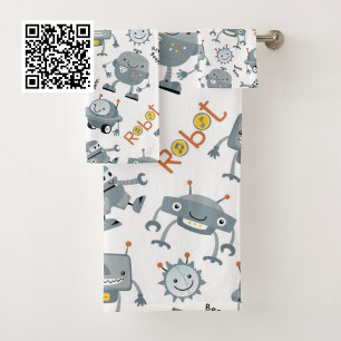 Freundlicher Roboter Badhandtuch Set