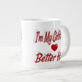 Freundlicher roter Text Jumbo-Tasse (Vorderseite Rechts)