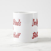 Freundlicher roter Text Jumbo-Tasse (Vorderseite)