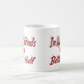 Freundlicher roter Text Kaffeetasse (Mittel)