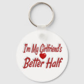 Freundlicher roter Text Schlüsselanhänger (Rückseite)