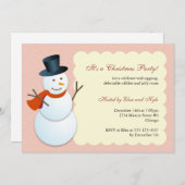 Freundlicher Schneemann Nordpol Rosa Weihnachtsfes Einladung (Vorne/Hinten)