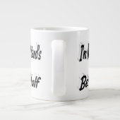Freundlicher schwarzer Text Jumbo-Tasse (Rückseite)