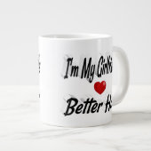 Freundlicher schwarzer Text Jumbo-Tasse (Vorderseite Rechts)