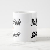Freundlicher schwarzer Text Jumbo-Tasse (Vorderseite)