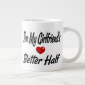 Freundlicher schwarzer Text Jumbo-Tasse (Rechts)