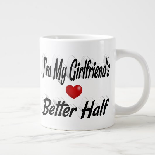 Freundlicher schwarzer Text Jumbo-Tasse (Rechts)