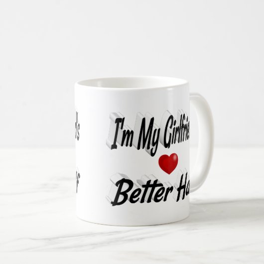 Freundlicher schwarzer Text Kaffeetasse (VorderseiteRechts)