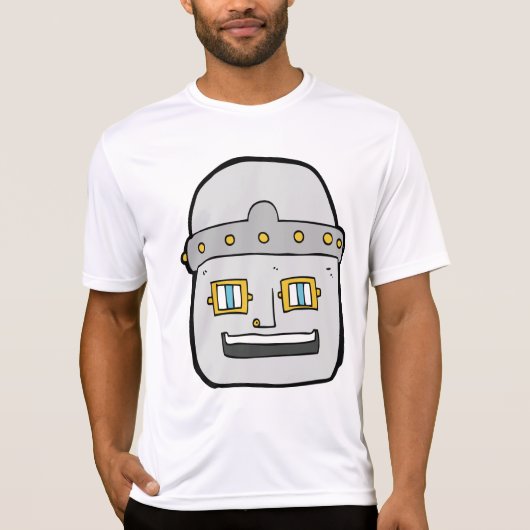Freundlicher silberner Roboter-Kopf T-Shirt (Vorderseite)
