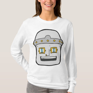 Freundlicher silberner Roboter-Kopf T-Shirt