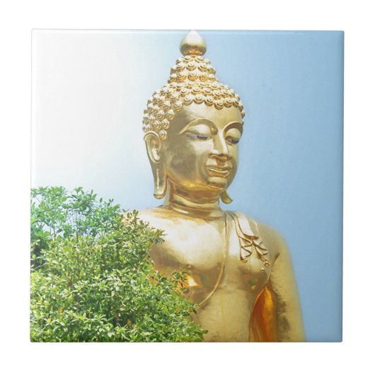 freundlicher sitzender Buddha Fliese (Vorderseite)