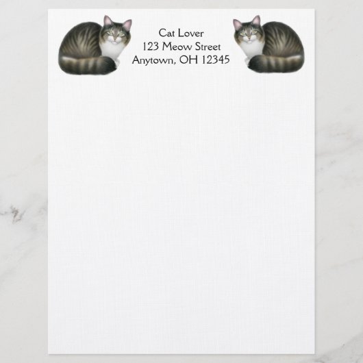 Freundlicher Tabby-Katzen-Briefkopf Briefkopf (Vorderseite)