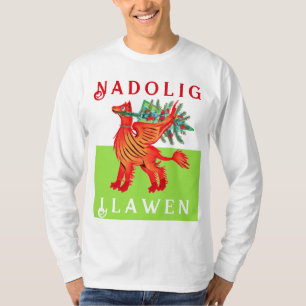 Freundlicher walisischer roter Drache, füge deinen T-Shirt