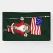 Freundlicher Weihnachtsmann mit US Flagge Banner (Horizontal)