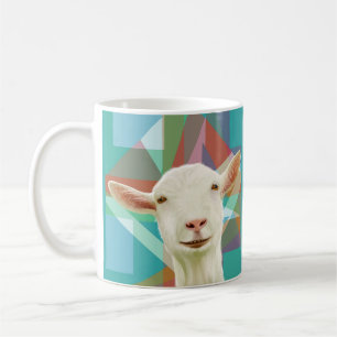 Freundlicher weißer Ziegenboden - farbenfroher geo Kaffeetasse