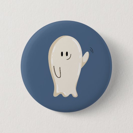 Freundlicher winkender Geist Button (Vorderseite)