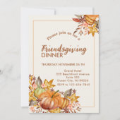 Freundliches Abendessen Erntedank Herbstkürbis Einladung (Vorderseite)