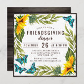 Freundliches Abendessen Wasserfarben Sonnenblumen Einladung