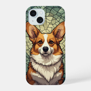 Freundliches Corgi-Hundeporträt iPhone 15 Hülle