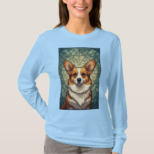 Freundliches Corgi-Hundeporträt T-Shirt