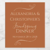 Freundliches Dinner Chic Elegantes Party Weinetikett (Einzelnes Label)