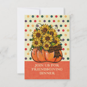 Freundliches Dinner Einladung Sonnenblumen Pumpkin