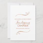 Freundliches Dinner Minimal Chic Einladung (Rückseite)