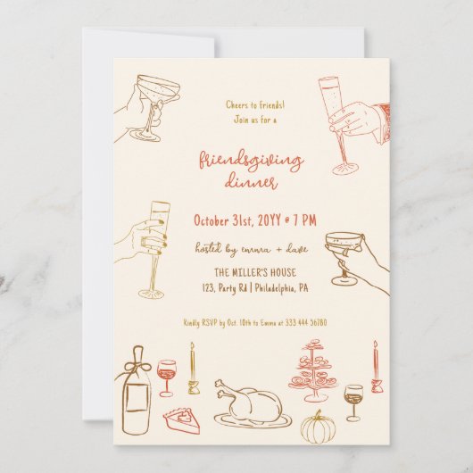 Freundliches Dinner mit kluger Einladung (Vorderseite)