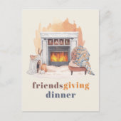 Freundliches Dinner Party Feiertagspostkarte (Vorderseite)