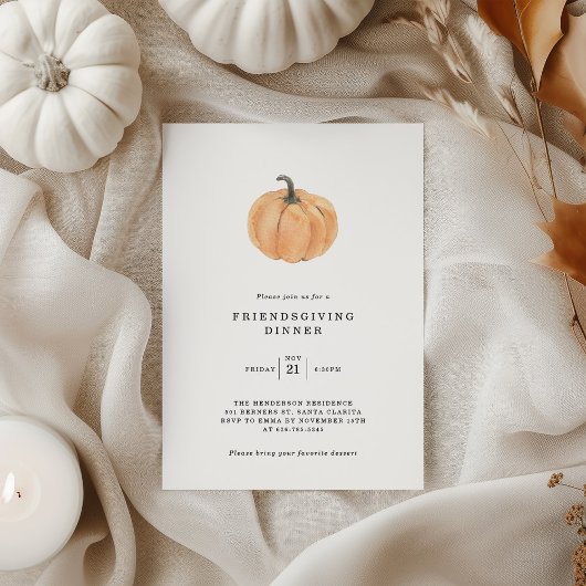 Freundliches Dinner Pumpkin Einladung