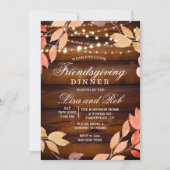 Freundliches Dinner Rustikale Herbstleaf Einladung (Vorderseite)