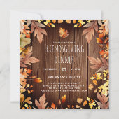 Freundliches Dinner Rustikales Erntedank Party Einladung (Vorderseite)