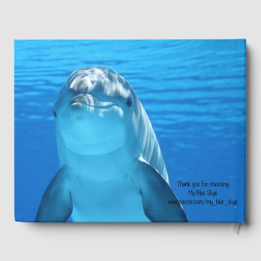Freundliches Dolphin Blue Sea Gästebuch (Rückseite)