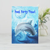 Freundliches Dolphin im Ozean Einladung (Stehend Vorderseite)