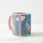 FREUNDLICHES EASTER GIRAFFE & TULIPS URLAUB TASSE (Vorderseite Links)