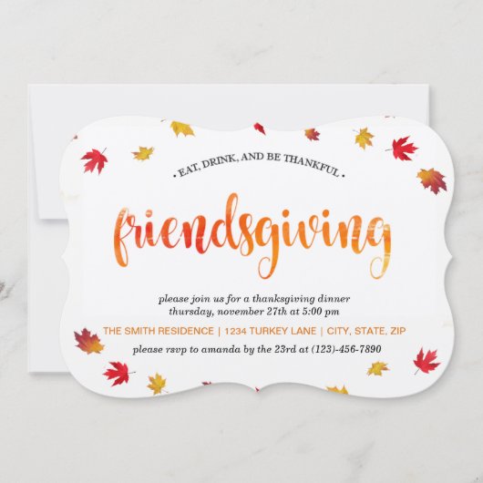 Freundliches Erntedank Einladung (Vorderseite)