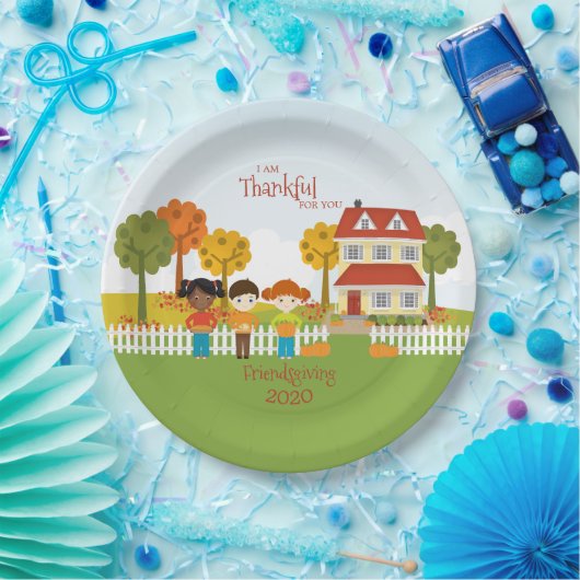 Freundliches Erntedank Pappteller (Party)