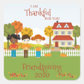 Freundliches Erntedank Quadratischer Aufkleber (Vorderseite)