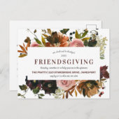 Freundliches Festessen Erntedank Abendessen Einladungspostkarte (Vorne/Hinten)