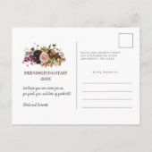 Freundliches Festessen Erntedank Abendessen Einladungspostkarte (Rückseite)